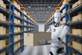 Robots carry boxes Royalty Free Stock Photo