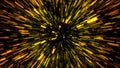 3d rendering hyper jump into another galaxy. Speed of light, neon glowing rays in motion. Computer generated abstract