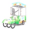 3D rendering of ice cream vendor with cart