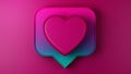 3D rendering icon heart magenta background 139
