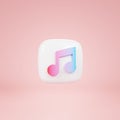 3d rendering icon music minimal design