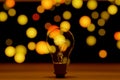 3D rendering concept image with luminous realistic light bulb