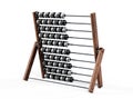 3D rendering illustration of a Ancient Suanpan Chinese abacus with metal rods and unions, wooden structure and movable beads for Royalty Free Stock Photo