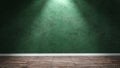 Big modern room with green plaster wall and directional light Royalty Free Stock Photo