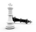 3D rendering illustration of black and white chess king figures on a white background Royalty Free Stock Photo