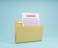 Cartoon minimal folder file document and paper business. Royalty Free Stock Photo
