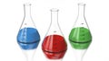 3D rendering illustration chemistry bulb with a green, red, blue Royalty Free Stock Photo