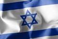 3D rendering illustration flag of Israel. Waving on the wind fla Royalty Free Stock Photo