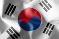 3D rendering illustration flag of South Korea. Waving on the win Royalty Free Stock Photo