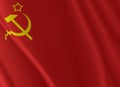 3d rendering illustration of the flag of the Soviet Unio