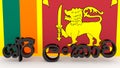 3d Rendering Illustration Of Flag Of Sri Lanka With Text Written In Black