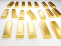 3d rendering illustration gold bar bullion isolated on a white background Royalty Free Stock Photo