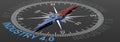 3D rendering illustration of an industry 4.0 word on compass with blue and red needles