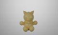 3D render, isolated yellow bear on white background