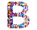 3d rendering illustration of the letter B made out of colorful blurred lights on a white background Royalty Free Stock Photo