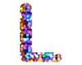 3d rendering illustration of the letter L made out of colorful blurred lights on a white background Royalty Free Stock Photo