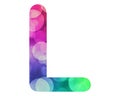 3d rendering illustration of the letter L made out of colorful blurred lights on a white background Royalty Free Stock Photo