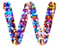 3d rendering illustration of the letter W made out of colorful blurred lights on a white background Royalty Free Stock Photo
