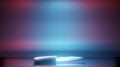 3d rendering illustration of a metallic abstract object with shine in bright sky blue color background.
