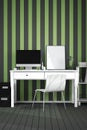 3D Rendering : illustration of modern interior Creative designer office desktop with PC computer.