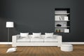 3D Rendering : illustration of Modern living-room interior with white sofa furniture