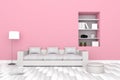 3D Rendering : illustration of Modern living-room interior Royalty Free Stock Photo