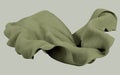 3d rendering illustration of soft cloth earthy green material on flat background. Horizontal format wallpaper