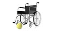 3D rendering illustration of waterpolo ball with wheelchair Royalty Free Stock Photo