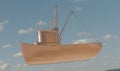 3d rendering illustrations of a motor boat in beautiful sky.