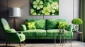 3D rendering image featuring lush green clovers