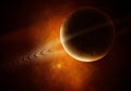 3 d rendering: Image of Planet with rings Royalty Free Stock Photo