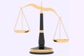 3D rendering of inbalance Law scales Royalty Free Stock Photo