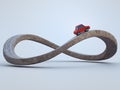 3D rendering of infinity symbol road in adventure route concept.