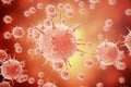 3d rendering of Influenza Virus H1N1. Swine Flu, infect organism, viral disease epidemic Royalty Free Stock Photo