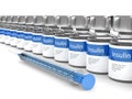 3d rendering of insulin vials and syringe isolated over white Royalty Free Stock Photo