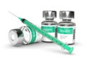 3d rendering of insulin vials and syringe isolated over white Royalty Free Stock Photo