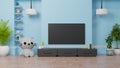 3d rendering interior cute style with doll, big TV on the wall