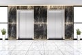 3d rendering modern steel elevator lift lobby in business hotel Royalty Free Stock Photo