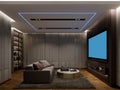 3d rendering of interior home theater Royalty Free Stock Photo