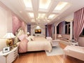 3d rendering of interior luxury bedroom Royalty Free Stock Photo