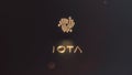 3D Rendering of iota cryptocurrency golden logo