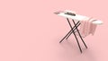 3D rendering of an ironing board cloth empty space fresh isolated