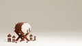 3D rendering of islam drum and lantern, Royalty Free Stock Photo