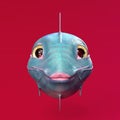 3d-illustration of an isolated colorful alien fantasy fish creature Royalty Free Stock Photo