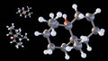 Isolated floating model of the geosmin molecule Royalty Free Stock Photo