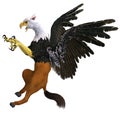 3d-illustration of an isolated griffin fantasy creature Royalty Free Stock Photo