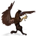 3d-illustration of an isolated griffin fantasy creature Royalty Free Stock Photo