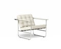 3d rendering of an Isolated modern beige leather lounge armchair