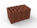 3D rendering - isolated modern brick