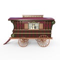 3D-illustration of a old fashioned waggon over white